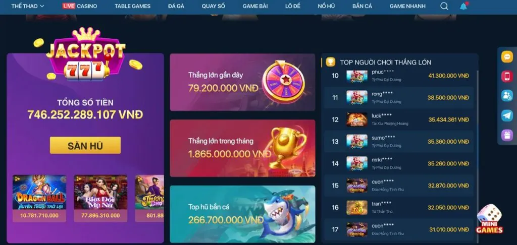 Trò chơi nổ hũ mới nhất với Jackpot khủng tại Kubet88